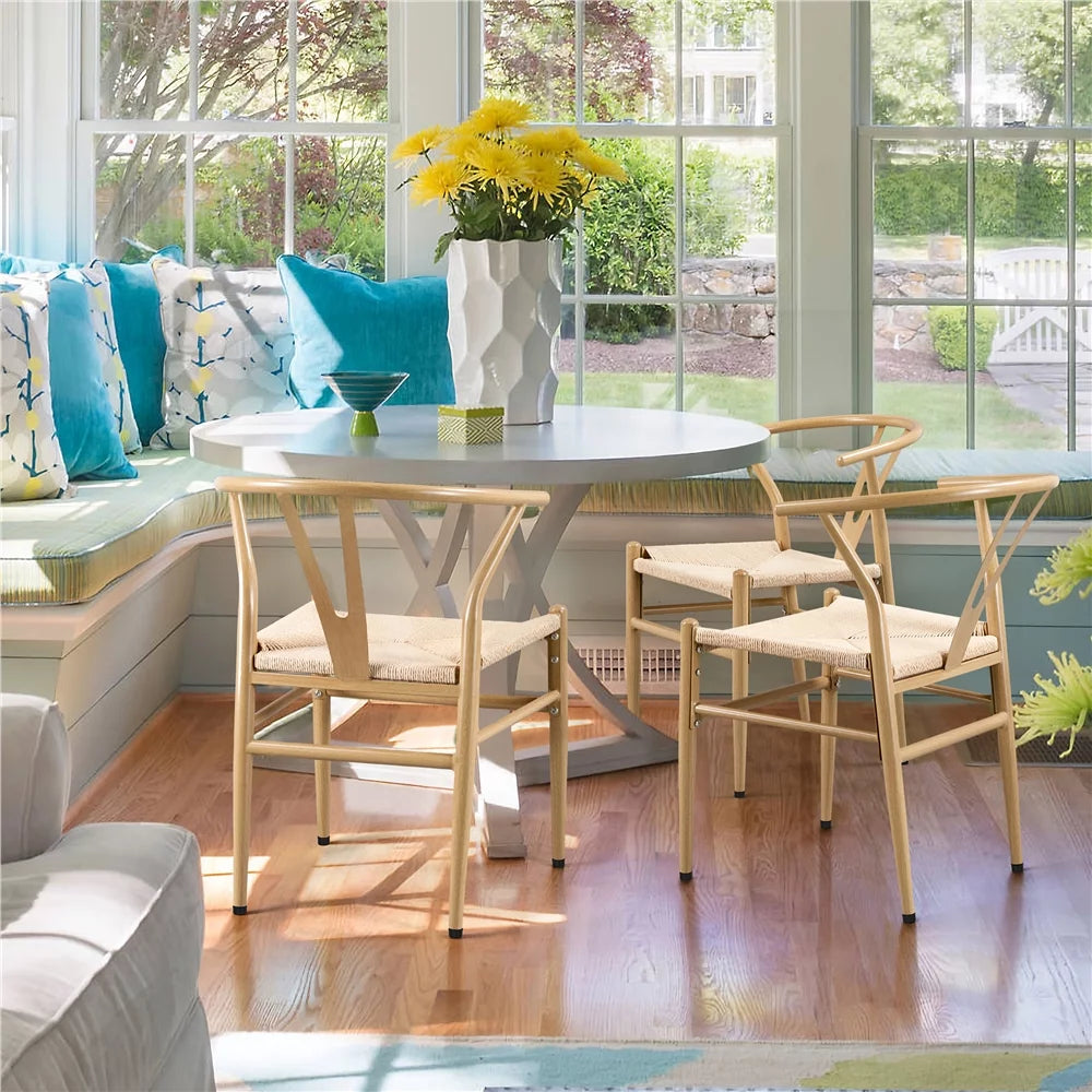 4pcs Weave Dining Chair with Metal Frame M715