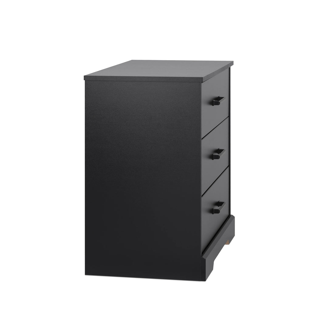 Black 3 Drawer Nightstand Bedside Table E23094