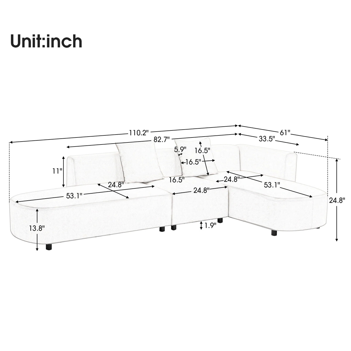 Luxury Modern Style Living Room Sofa K1173