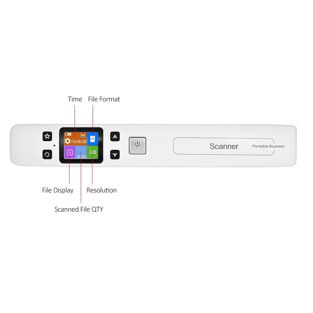 Portable Wand Document Scanner A4 Size 1050DPI LCD Display U47261