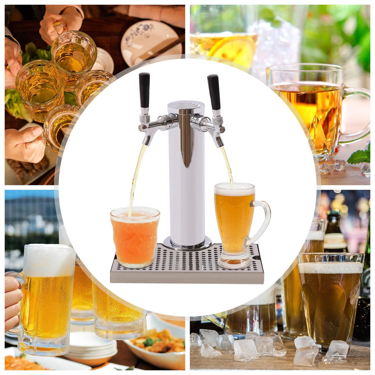 Stainless Steel Beer Tower Kit with Dual Gauge Regulator W55262