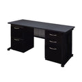 60" x 24" Grey Double Pedestal Desk E4847