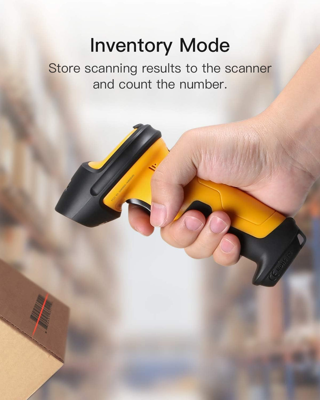 Wireless Barcode Scanner, 2.4 GHz, 2600mAh, 60M Range, Pack of 2 K7624