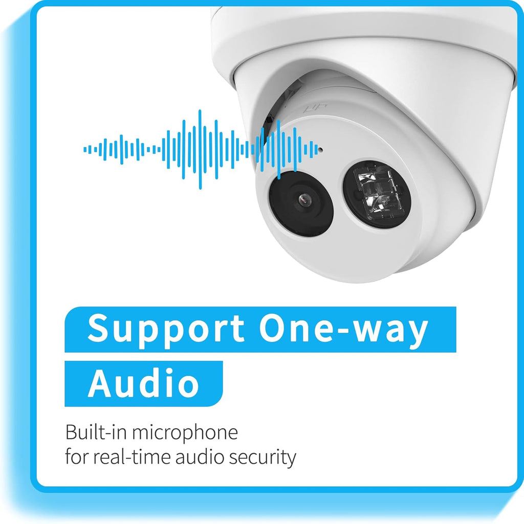 4K PoE Turret IP Camera with 2.8mm Lens, Night Vision, IP67 Waterproof L22477