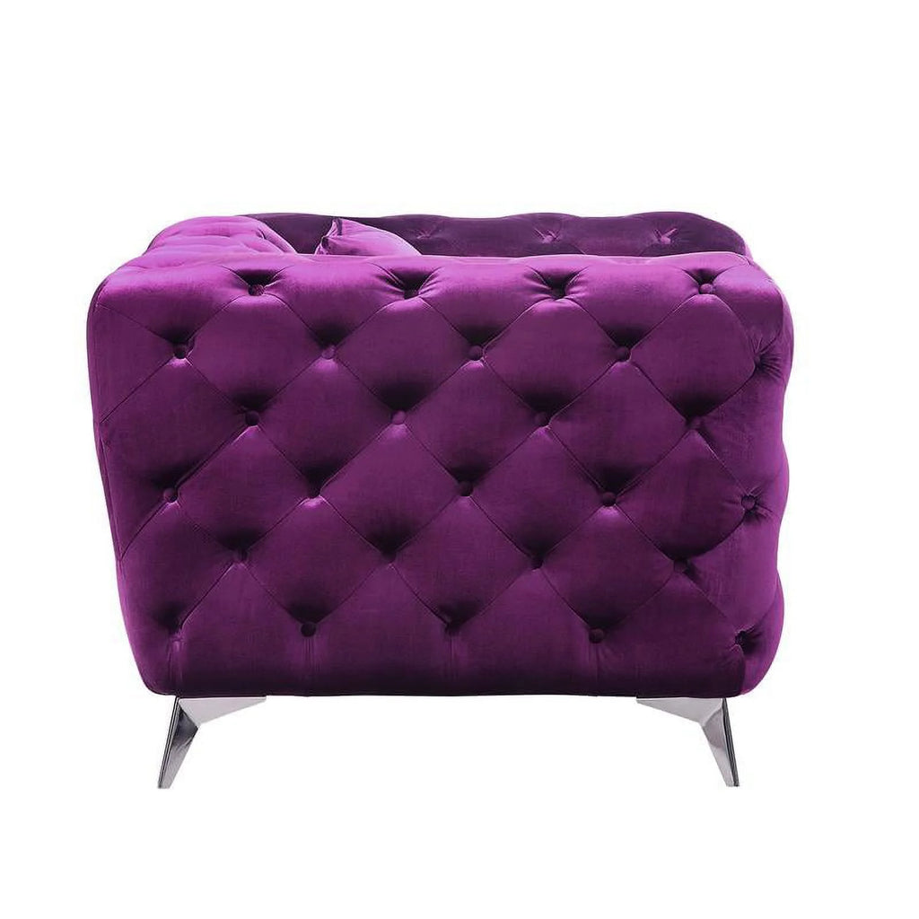 Purple Fabric Loveseat J74319