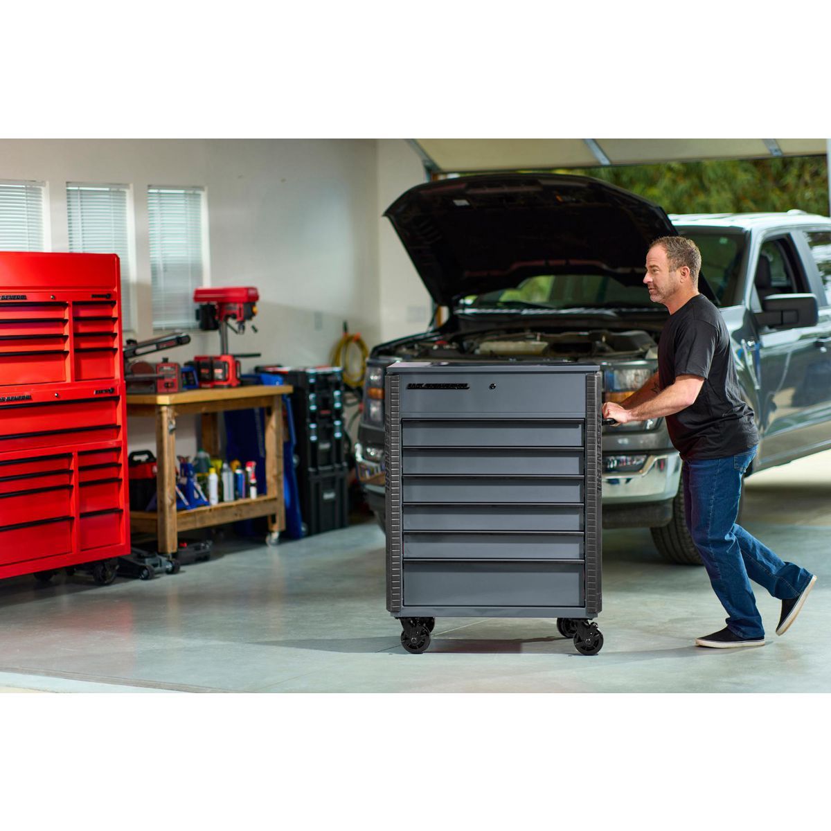 Slate Gray 6-Drawer Service Cart W91489