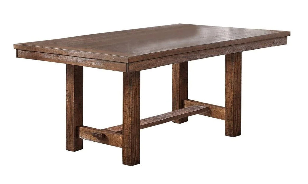 6pc Dining Set Table 4 Side Chairs Bench Cushion Upholstered Solid Wood R9324