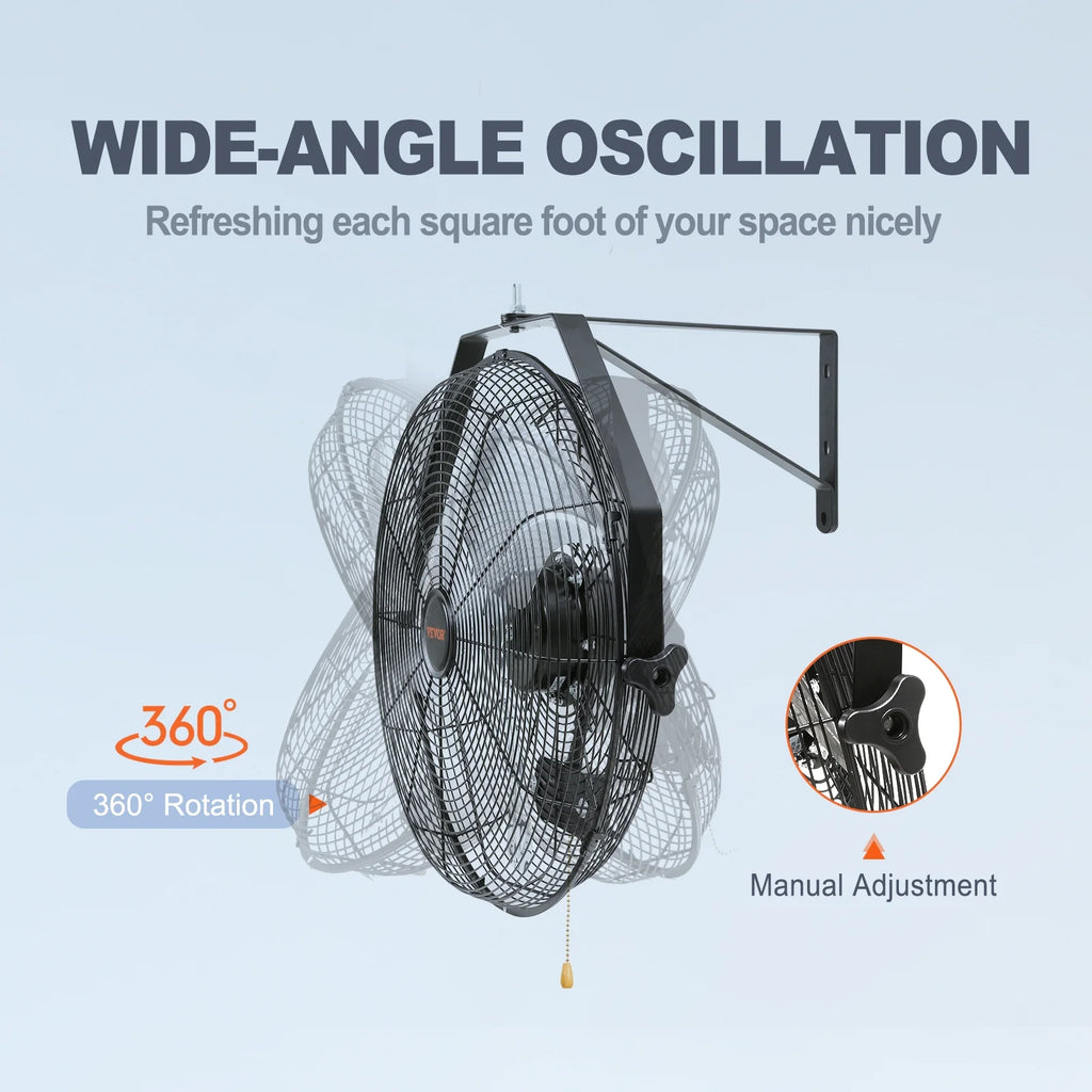 Wall Mount Oscillating Fan 17.6'' 3 Speed Waterproof U990017