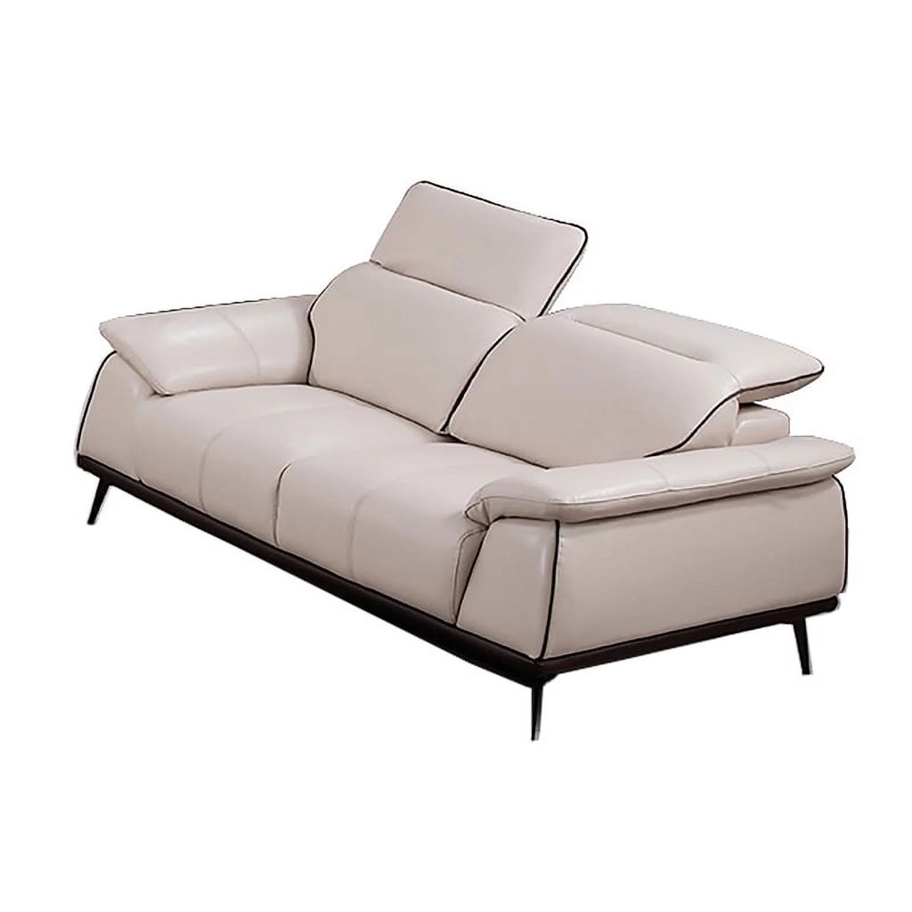 Beige Leather Loveseat L713113
