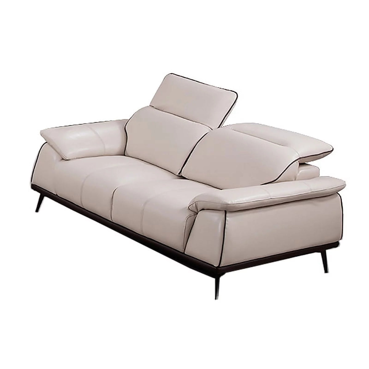 Beige Leather Loveseat L713113