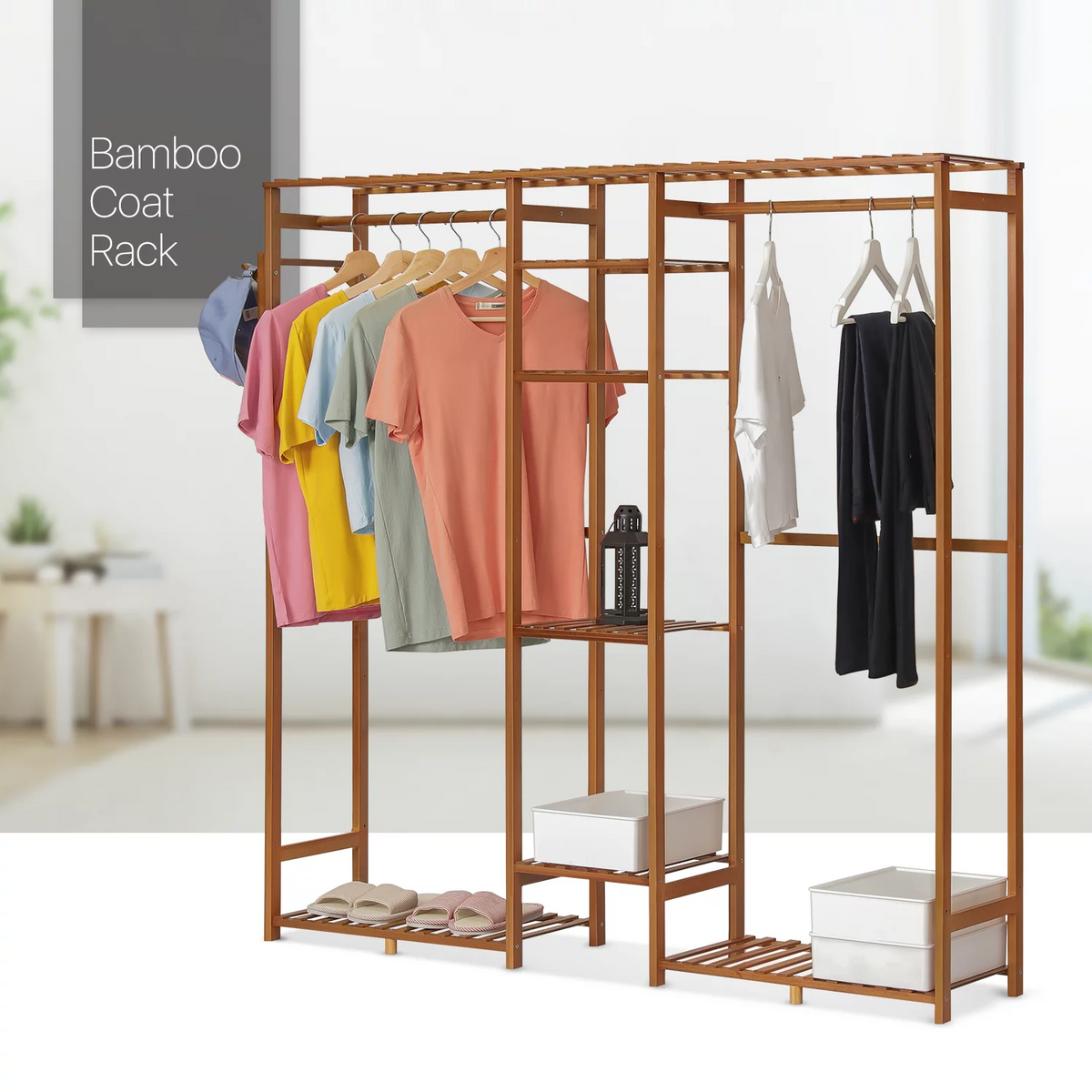 Bamboo 6 Tiers Coat Pants Rack K90821
