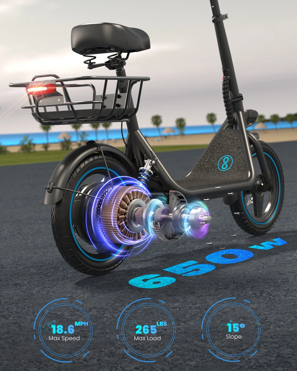 600W Electric Scooter with Seat Z895416