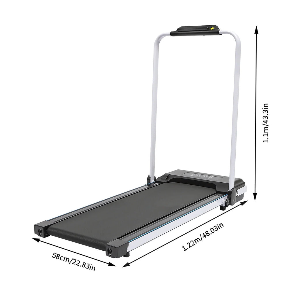 2 In 1 Electric Treadmill Walking Pad with Remote Black O382