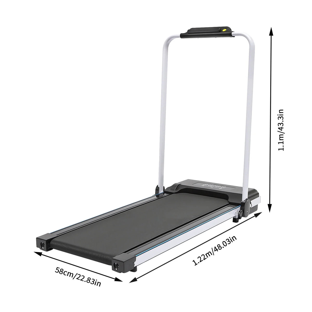 2 In 1 Electric Treadmill Walking Pad with Remote Black O382