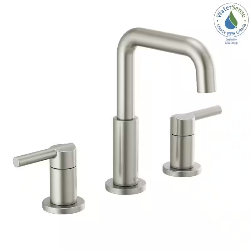 8 in. Widespread 2-Handle Bathroom Faucet in Stainless N993243