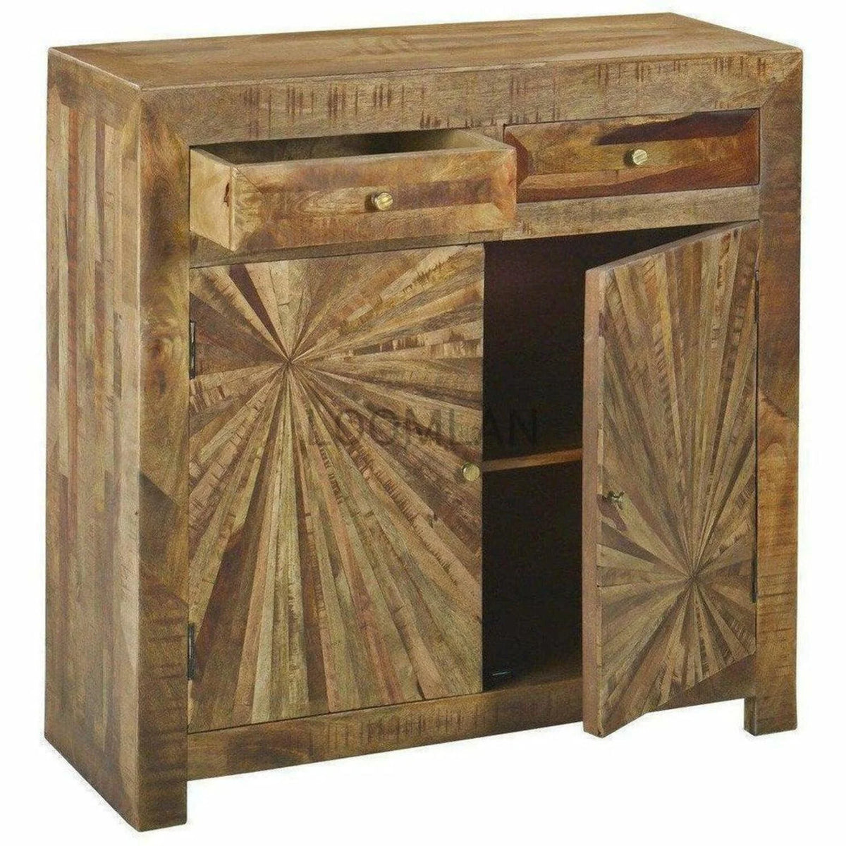 Reclaimed Wood Accent Cabinet with 2 Drawers and 2 Doors E933326