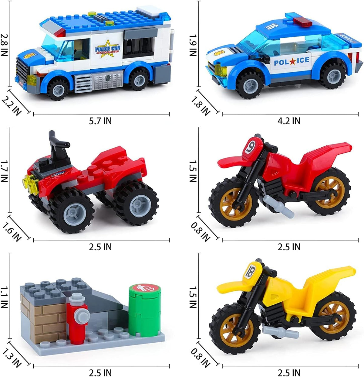 362 Pieces Police Car Building Block Set Pack of 2 M490464