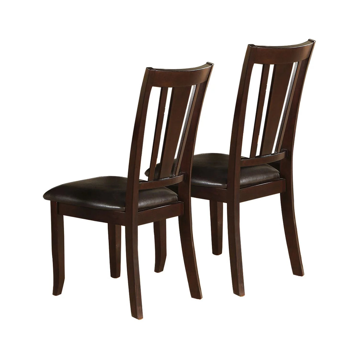Espresso Slat Back Dining Chairs Set of 2 P7064