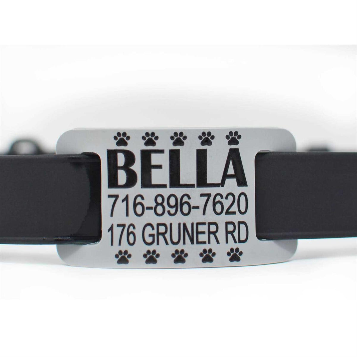 Silent Slide On Silicone Rubber Dog Collar Tag Z299
