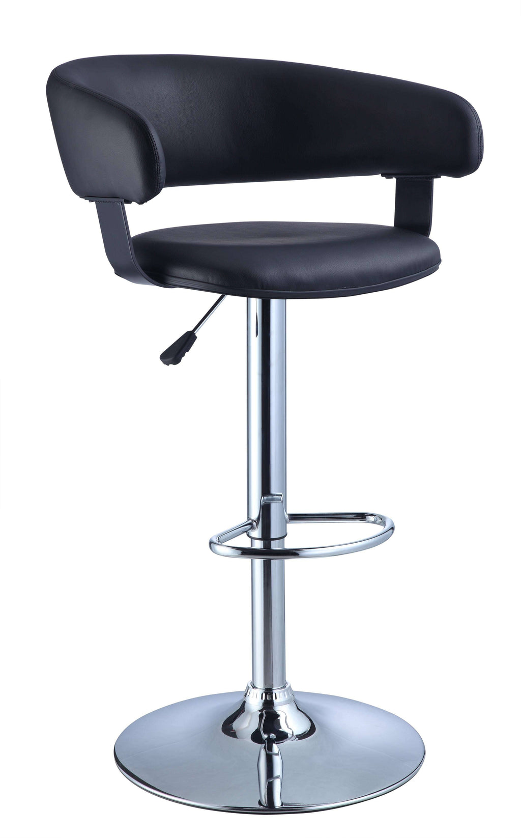 Black Faux Leather Adjustable Height Bar Stool A305458