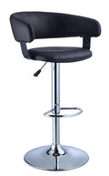 Black Faux Leather Adjustable Height Bar Stool A305458