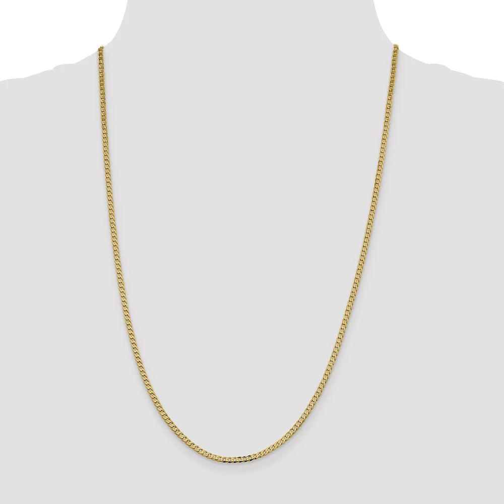 14 Karat Yellow Gold 2.3mm Beveled Curb Chain Y181451