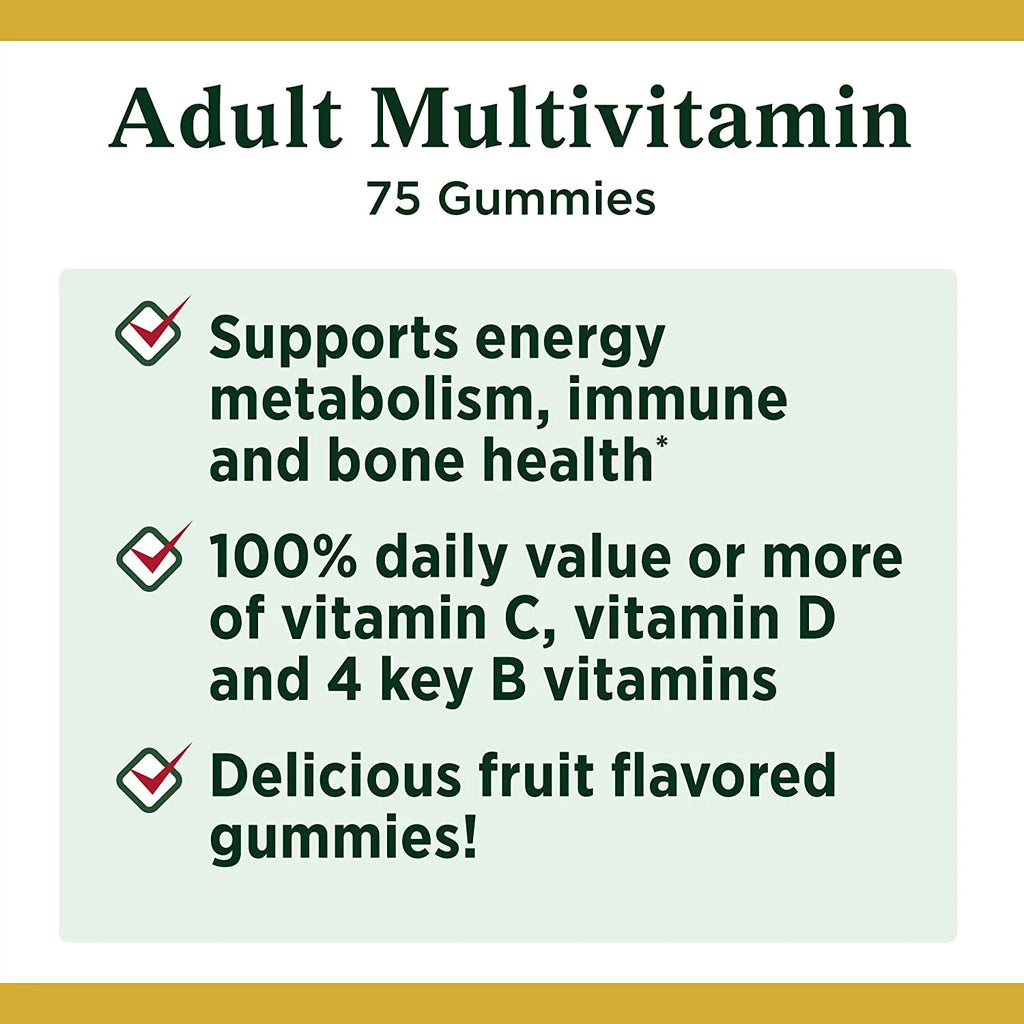 Adult Multivitamin Gummies 75 Each Pack of 2 Q1597
