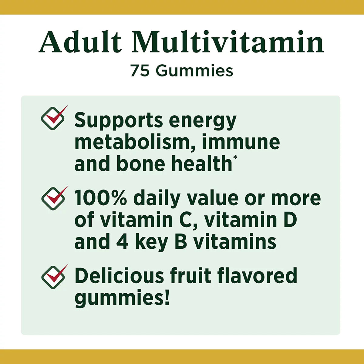 Adult Multivitamin Gummies 75 Each Pack of 2 Q1597