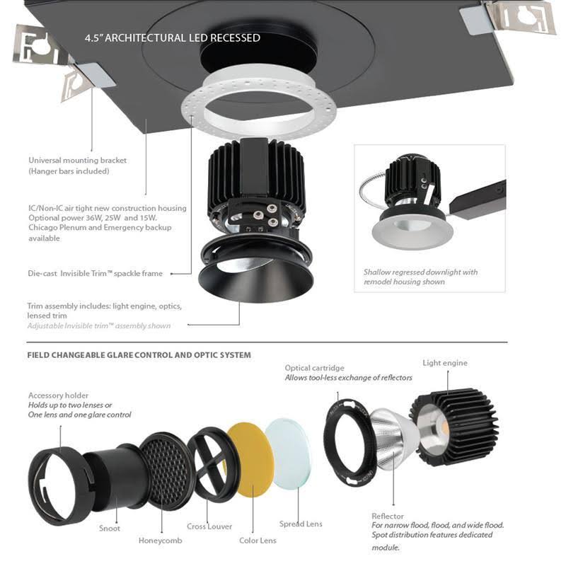 Black Invisible Trim LED Module W6343