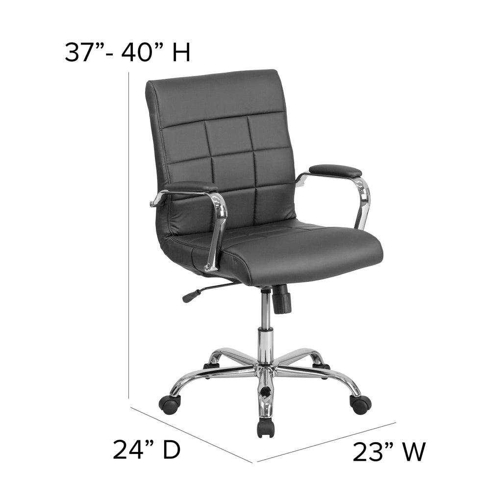 Pink Vinyl Mid-back Swivel Office Chair D9157
