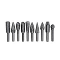 High Carbon Steel Rotary Rasp Set, 10-Piece X85543