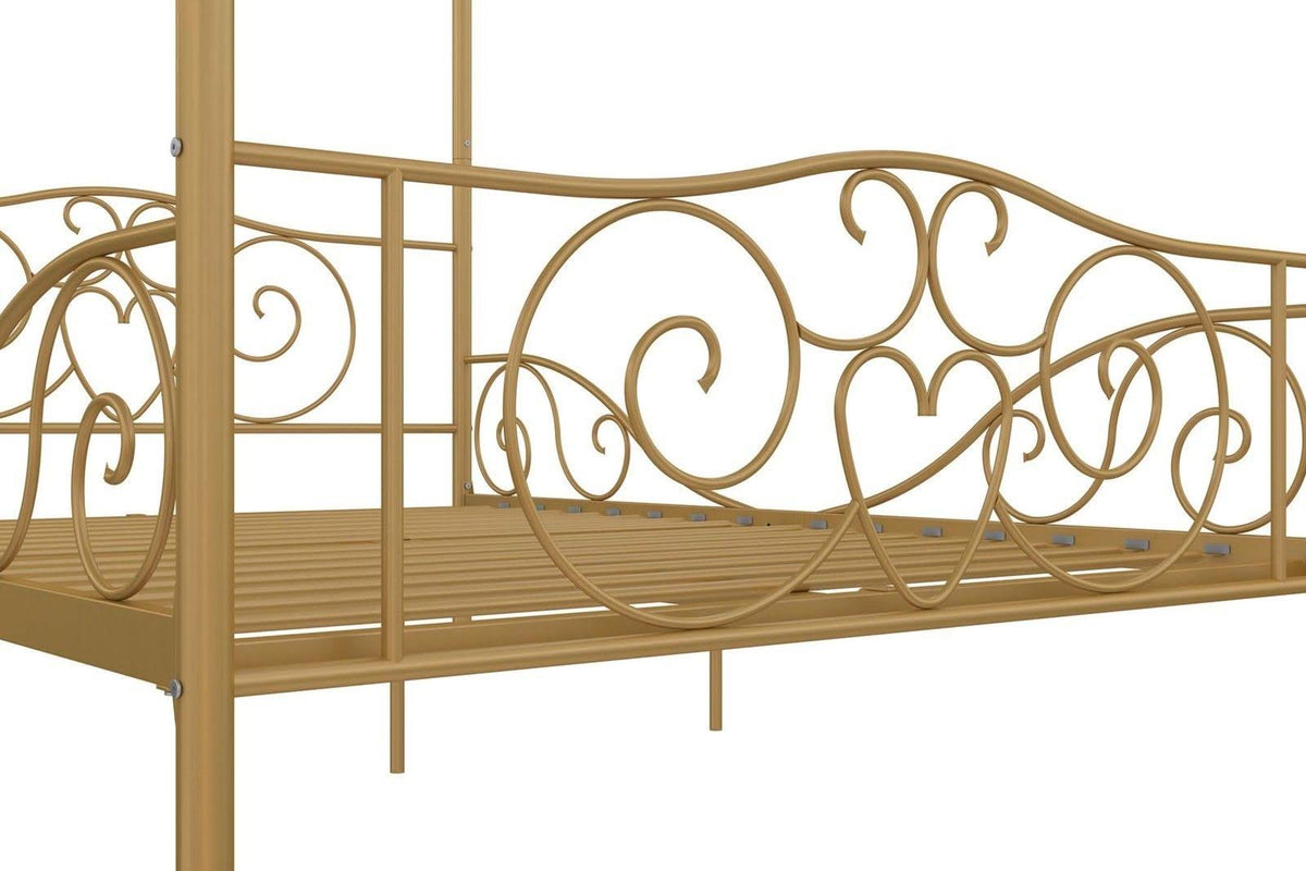 Gold Full Size Metal Canopy Bed Frame B5264