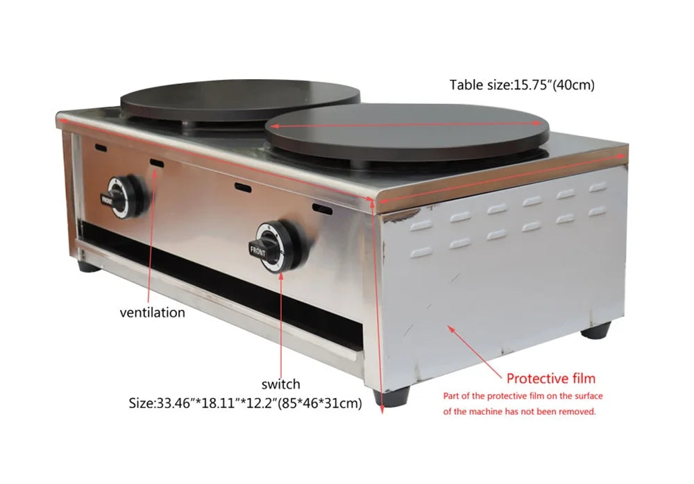 Double Heads Commercial Pancake Crepes Maker P7830