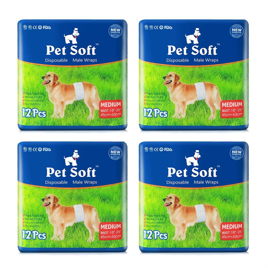 Soft Disposable Male Dog Diaper 12Pcs M J8216