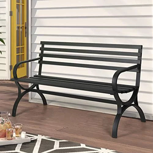 Outdoor Garden Bench with Backrest and Armrests W133973