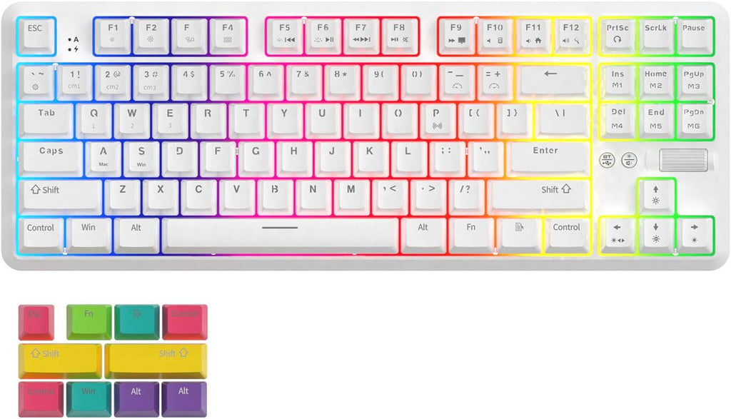 80% 87 Keys Compact Mechanical Keyboard with Brown Switch RGB Backlight M1123